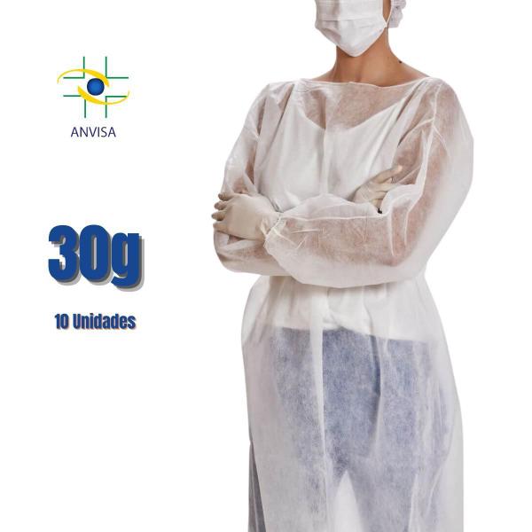 Avental Descartável Tnt Manga Longa Gramatura 30G C/10Und - Sengen Imagem de Avental Descartável Tnt Manga Longa Gramatura 30G C/10Und