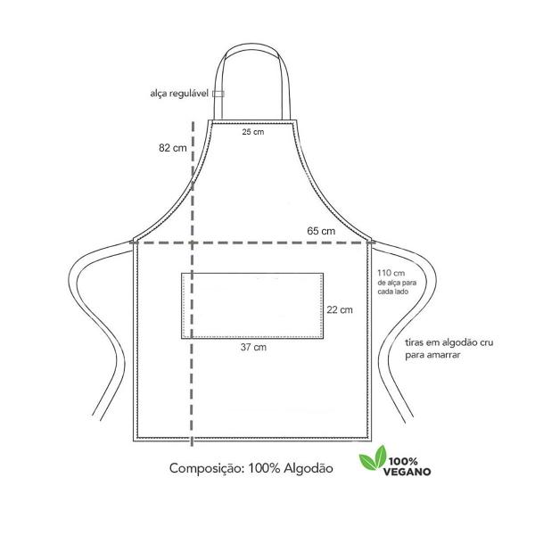 Imagem de Avental e Faixa Bege Caqui Algodao Liso Cafeteria Bistro Confeitaria