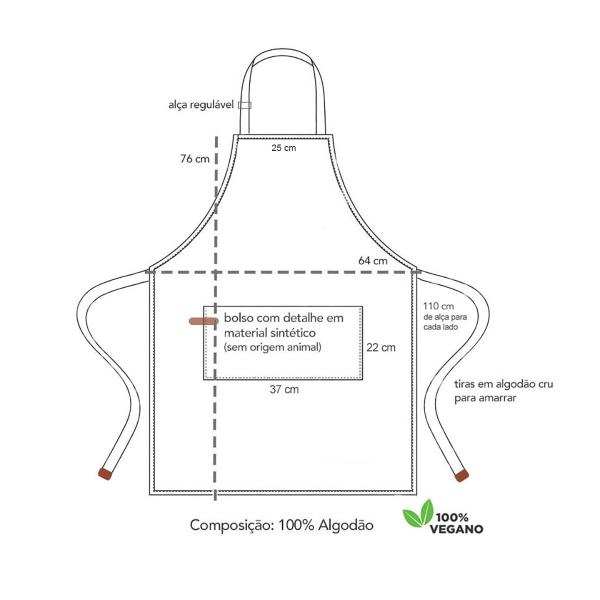 Imagem de Avental e Faixa Verde Cha Mate Algodao Cafeteria Bar Vegano