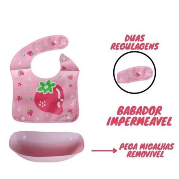 Imagem de Avental Impermeável Bebê + Com Porta Migalhas De Silicone