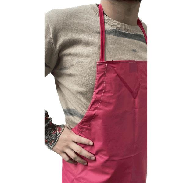 Imagem de Avental IMPERMEAVEL ROSA Sem Bolso BATA JALECO FRENTE UNICA AJUSTAVEL COM AJUSTE DE ALTURA Perfeito para Cozinheiros Gar