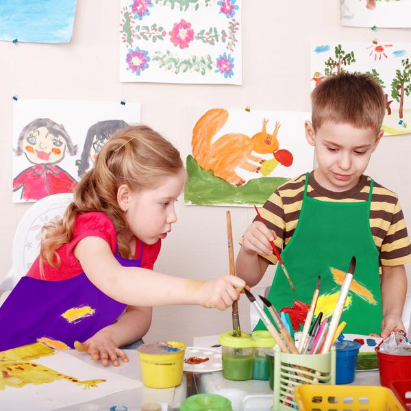 Imagem de Avental infantil, aventais de pintura PLULON, 8 peças para atividades artísticas