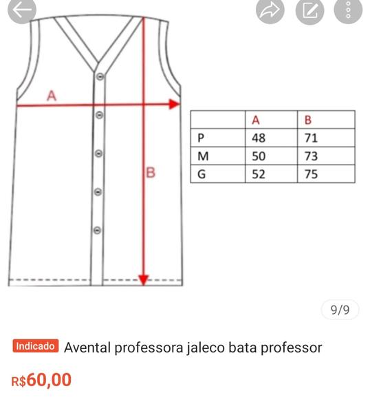 Imagem de Avental Professora/ Jaleco