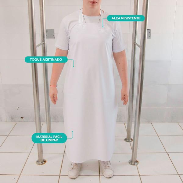 Avental Profissional Multiuso Frigorífico Cozinha Hospital Impermeável Reforçado 70X119 cm em PVC - Beniq Imagem de Avental Profissional Multiuso Frigorífico Cozinha Hospital Impermeável Reforçado 70X119 cm em PVC