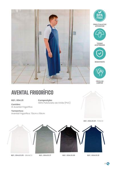 Avental Profissional Multiuso Frigorífico Cozinha Hospital Impermeável Reforçado 70X119 cm em PVC - Beniq Imagem de Avental Profissional Multiuso Frigorífico Cozinha Hospital Impermeável Reforçado 70X119 cm em PVC