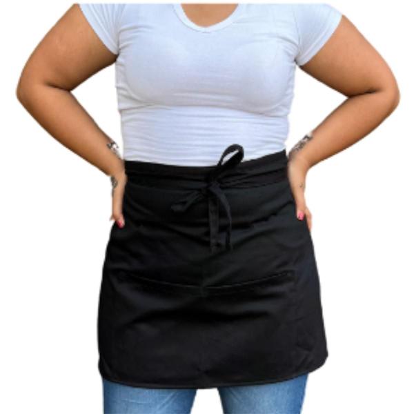 Avental Saia Cintura Brim Saia Garçonete C/ Bolso Preto - NFA Imagem de Avental Saia Cintura Brim Saia Garçonete C/ Bolso Preto