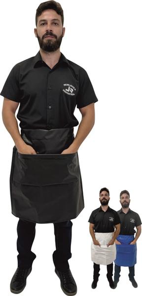 Imagem de Avental Saia Pvc Impermeável bolso churrasqueiro garçom chef cozinha uniforme churrasco cozinheiro barbearia manicure