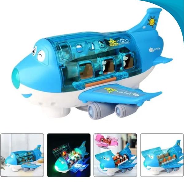 Imagem de Avião Azul Infantil Masculino de Brinquedo Educativo Envio Garantido Alta Qualidade Para Seu Filho