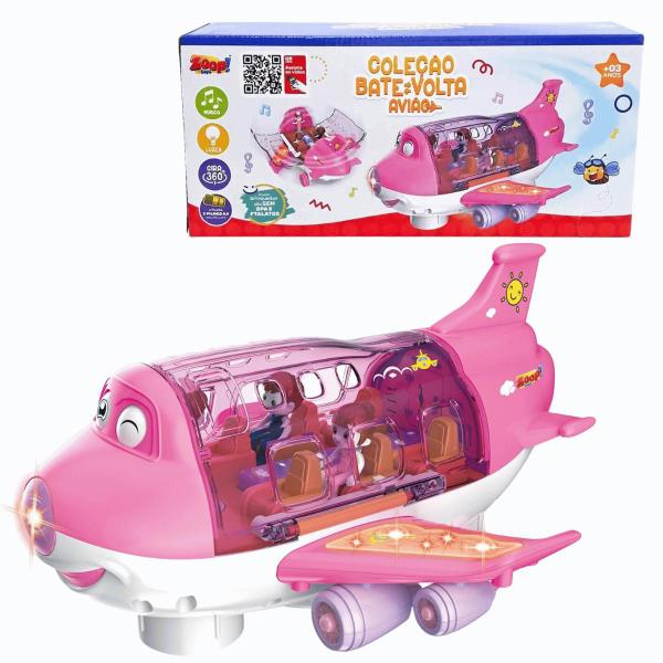 Imagem de Aviao Bate e Volta Luz e Som Zoop Toys Rosa