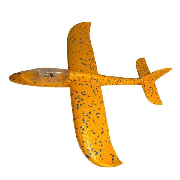 Imagem de Avião Brinquedo Isopor Voa Com Led De Verdade Amarelo