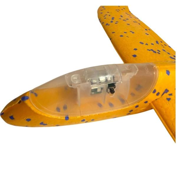 Imagem de Avião Brinquedo Isopor Voa Com Led De Verdade Amarelo