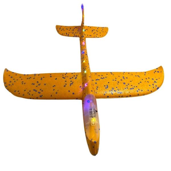 Imagem de Avião Brinquedo Isopor Voa Com Led De Verdade Amarelo