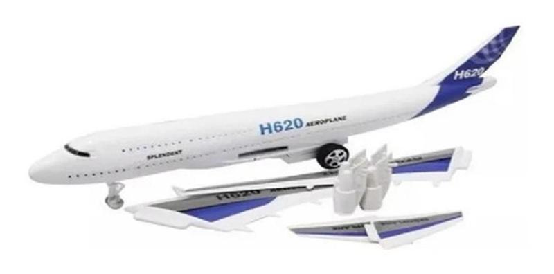 Imagem de Avião Brinquedo Luz Fricção Som Jumbo H620 Plastico Brinqued