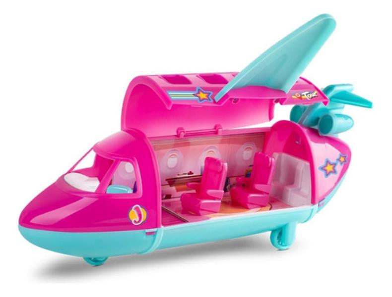 Imagem de Avião Coleção Judy cor Rosa com acessórios 0465 - Samba Toys