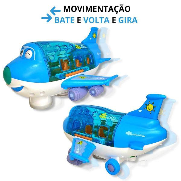 Imagem de Avião De Brinquedo Musical Gira 360 Bate E Volta - ul