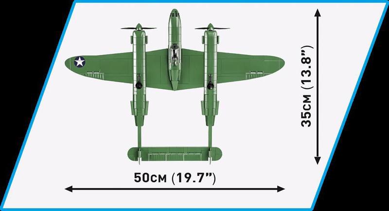 Imagem de Avião de Caça Pesado Americano Lockheed P-38 Lightning (H) - Blocos de Montar 545 Peças - World War II - COBI