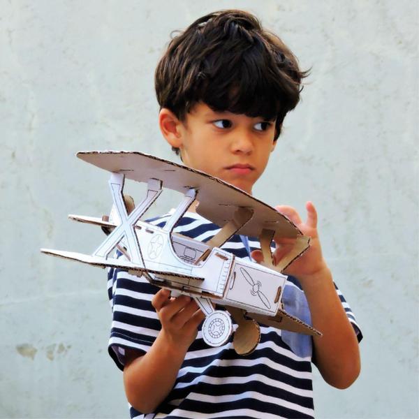 Avião De Papelão Para Montar E Colorir - Mobri Imagem de Avião De Papelão Para Montar E Colorir
