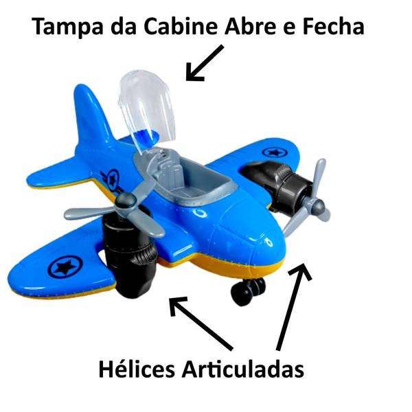 Imagem de Avião Infantil de Brinquedo Bimotor Fighter Articulado - 1 Unidade