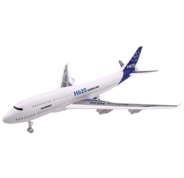 Imagem de Avião miniatura brinquedo fricção acende luzes modelo H620