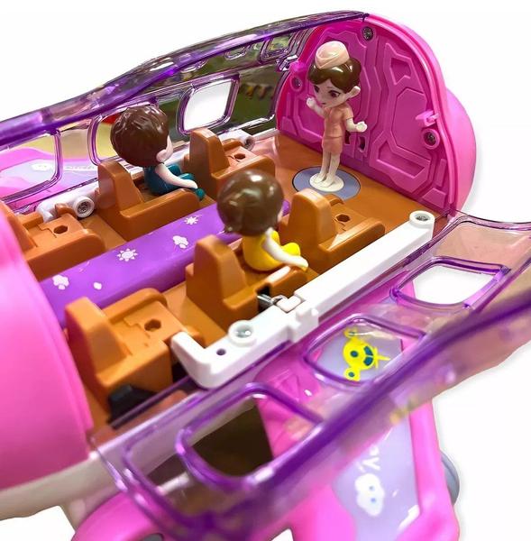 Imagem de Avião Musical Bate E Volta Gira 360 Luzes 3d Brinquedo Infantil