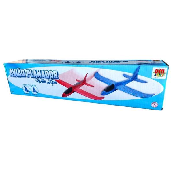 Imagem de Avião Planador de Brinquedo Vôo Leve Azul 51cm DM Toys