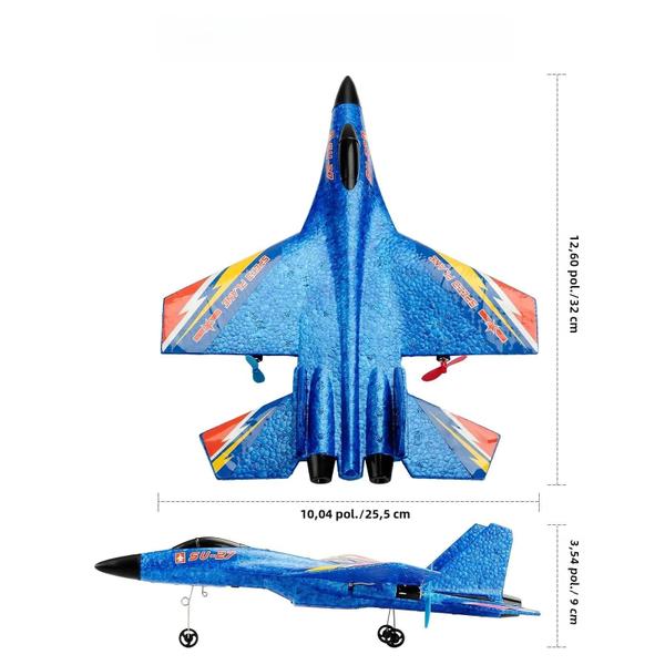 Imagem de Avião RC Infantil Su-27 - Helicóptero de Controle Remoto 24g - Decolagem Vertical