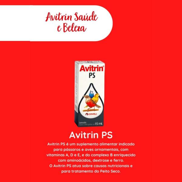 Imagem de Avitrin PS Coveli Suplemento Peito Seco de Pássaros - 15ml