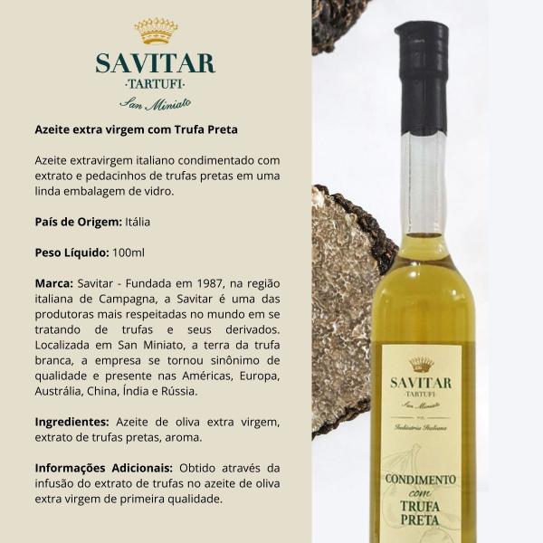 Imagem de Azeite Tubo Savitar Com Trufa Negra 100 Ml