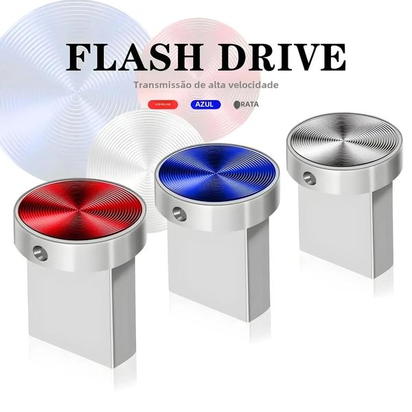 Imagem de Azul 64GB Mini Metal USB Flash Drive Prata Vermelho Memory Stick Armazenamento Externo Presente