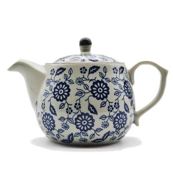 Imagem de Azul e branco porcelana retro bule de cerâmica chaleira doméstica chaleira artesanal Filtro de chá de chá de kung fu conjunto de chá Bules