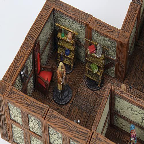 Imagem de Azulejos WizKids WarLock: Town & Village II - Expansão de Paredes de Gesso de Altura Completa