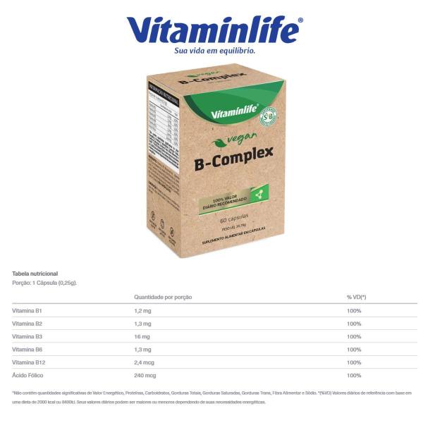 Imagem de B-Complex Vitamina Complexo B Vegan 60 Cápsulas Vitaminlife