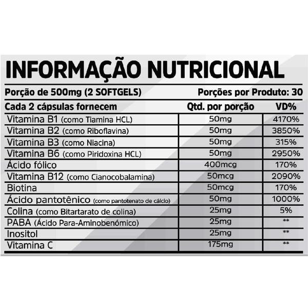 Imagem de B50 Vitaminas Do Complexo B 500Mg 60 Capsulas Nutrivitalle