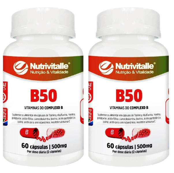 Imagem de B50 Vitaminas Do Complexo B 500Mg 60 Capsulas Nutrivitalle