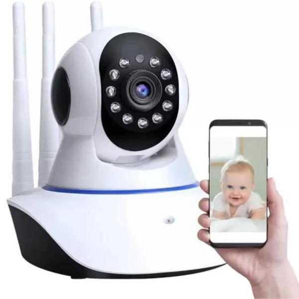 Babá Câmera Wifi 360º Visão Noturna, Segurança Total - Ip Câmera Babá Eletrônica Imagem de Babá Câmera Wifi 360º Visão Noturna, Segurança Total