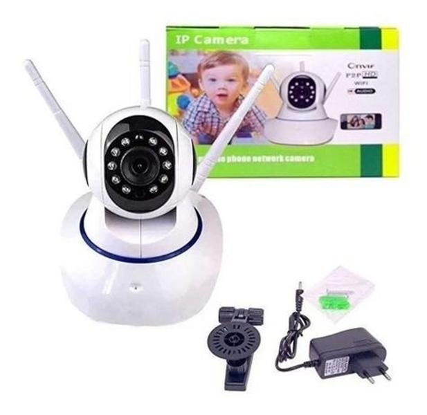 Babá Eletrônica Câmera Ip Wifi Visão Noturna S/fio 3 Antenas - Afc Imagem de Babá Eletrônica Câmera Ip Wifi Visão Noturna S/fio 3 Antenas