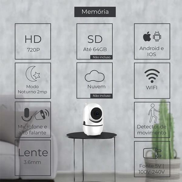 Babá Eletrônica Câmera Sem Fio Wifi Visão Noturna Microfone - TW Imagem de Babá Eletrônica Câmera Sem Fio Wifi Visão Noturna Microfone