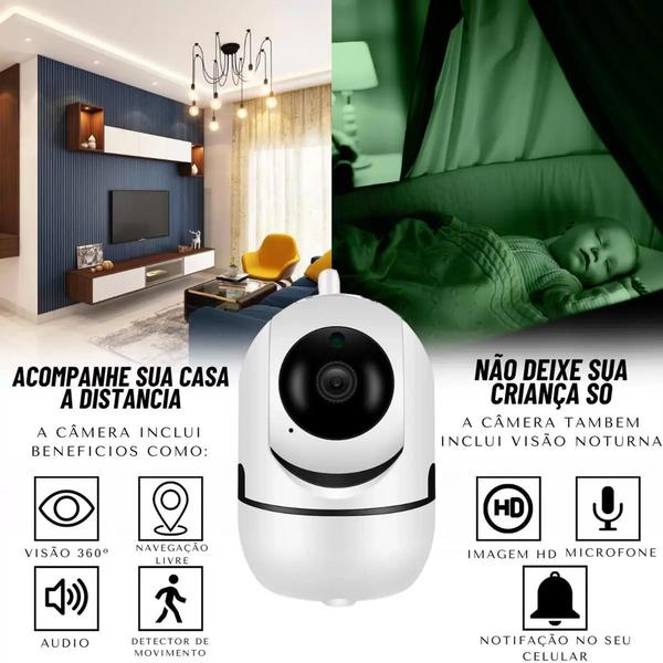 Babá Eletrônica Câmera Sem Fio Wifi Visão Noturna Microfone Visão Full HD - Afc Imagem de Babá Eletrônica Câmera Sem Fio Wifi Visão Noturna Microfone Visão Full HD