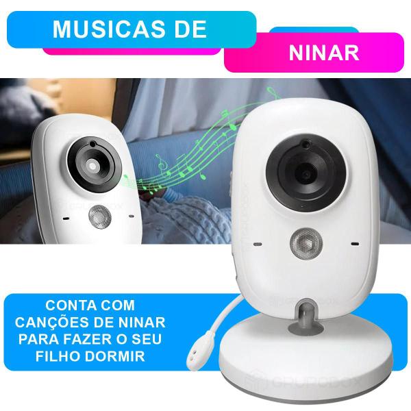 Babá Eletrônica Com Câmera e Monitor Digital Sem Fio Visão Noturna Sensor de Temperatura - BMAX Imagem de Babá Eletrônica Com Câmera e Monitor Digital Sem Fio Visão Noturna Sensor de Temperatura