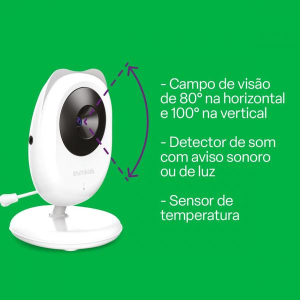 Imagem de Babá Eletrônica Corujinha Sem Fio Conexão FHSS Tela LCD 2,4 Bivolt Multikids - BB1245