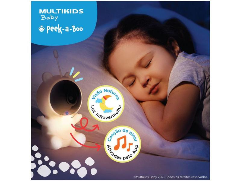 Imagem de Babá Eletrônica Multikids Baby Peek-A-Boo  - com Câmera Visão Noturna Wi-Fi Multilaser LIV