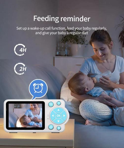 Imagem de Baba Eletronica Sem Fio Baby Monitor Infantil Kids Criança Visão Noturna Video Voz Zoom Recarregavel