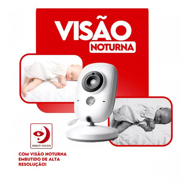 Babá Eletrônica Sem Fio Vídeo Voz E Visão Noturna C/ Monitor Bivolt Imagem de Babá Eletrônica Sem Fio Vídeo Voz E Visão Noturna C/ Monitor Bivolt