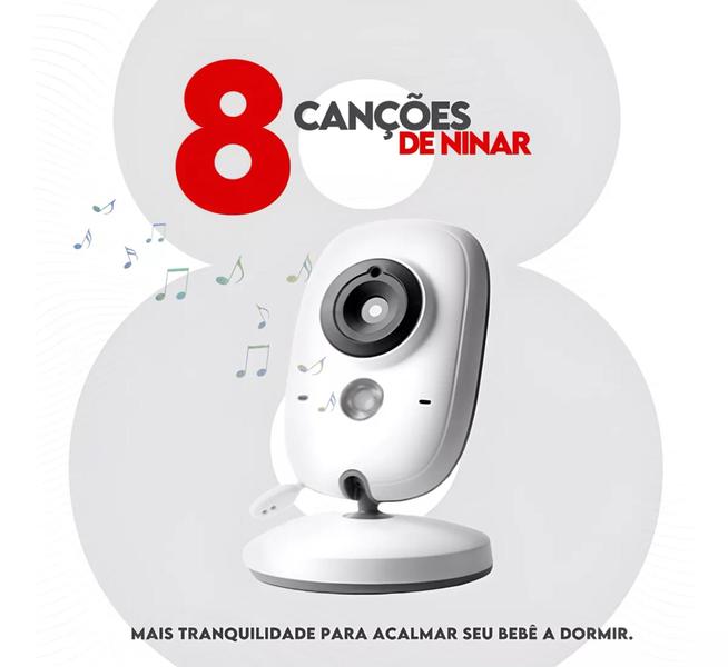 Babá Eletrônica Sem Fio Vídeo Voz E Visão Noturna C/ Monitor Bivolt Imagem de Babá Eletrônica Sem Fio Vídeo Voz E Visão Noturna C/ Monitor Bivolt