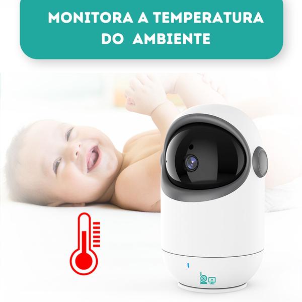 Imagem de Babá Eletrônica Taktark BM812 5x1 C/ Câmera Giratória Sem Fio Tela 4,3" 