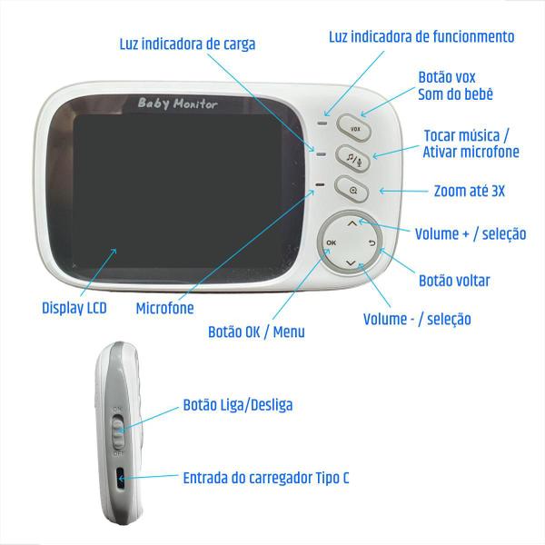 Babá Eletrônica Visão Noturna Vb603 Video Voz Camera S/ Fio Zoom Imagem de Babá Eletrônica Visão Noturna Vb603 Video Voz Camera S/ Fio Zoom