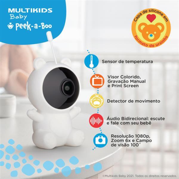 Imagem de Babá Eletrônica WiFi Peek-A-Boo Visão Noturna Multikids Baby