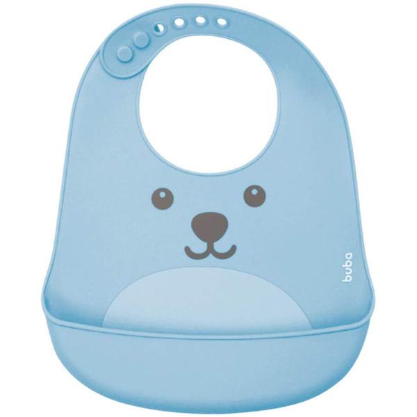 Imagem de Babador Azul De Silicone Com Pega Migalhas Gumy - Buba