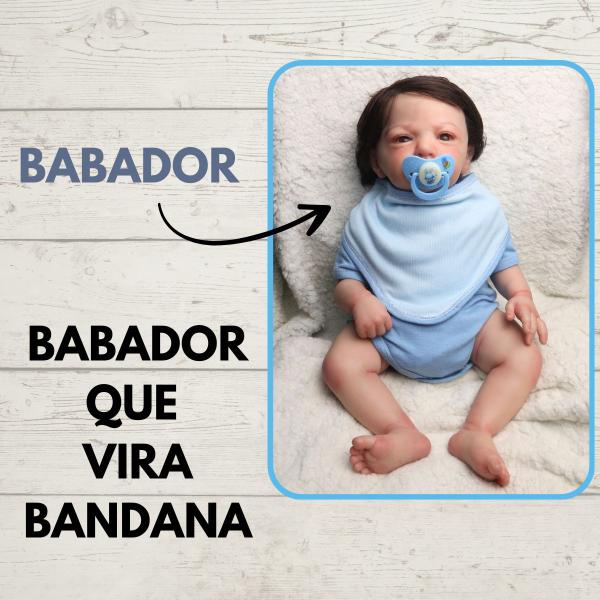 Imagem de Babador Bandana Algodao Bebe Kit 5 Pecas Premium