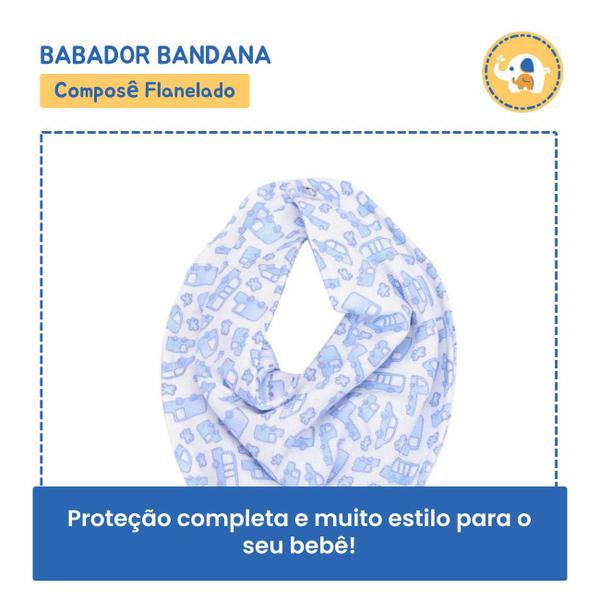 Imagem de Babador Bandana Composê Flanelado